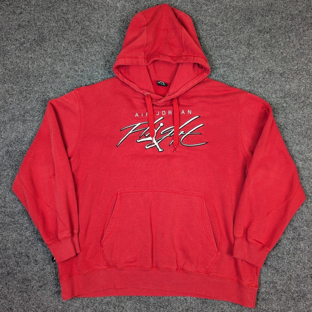 Air Jordan Flight Hoodie Mens XXL Red Pullover Sweatshirt 483530-695